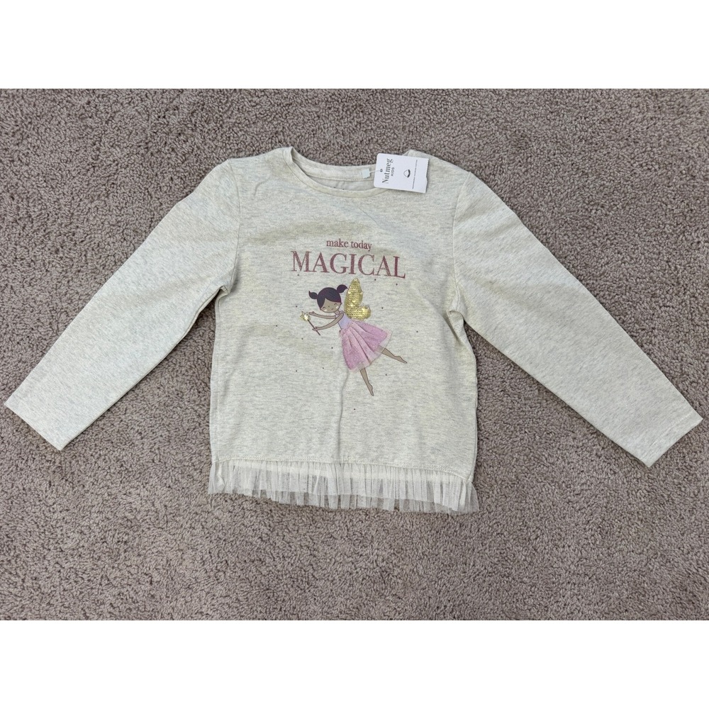 Girls 3pc Top Bundle Nutmeg Fairy Tee Pippa & Julie Faux Fur Shrug Camisole 4-5 - Picture 2 of 16